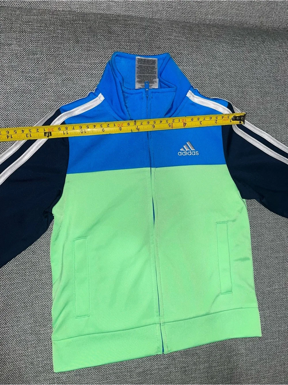 adidas Neon Green, Royal Blue & Navy Colorblock Track Jacket